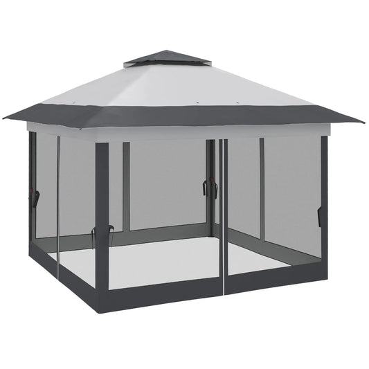 12' x 12' Foldable Pop-Up Party Tent, Instant Canopy Sun Shade Gazebo Pop Up Canopies Dark Grey at Gallery Canada