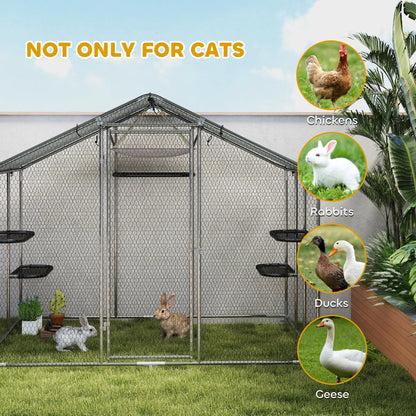 Large Catio Outdoor Cat Enclosure, Waterproof Cover, 94.5" W, Walk-in Patio Outdoor Cat Enclosures at Gallery Canada