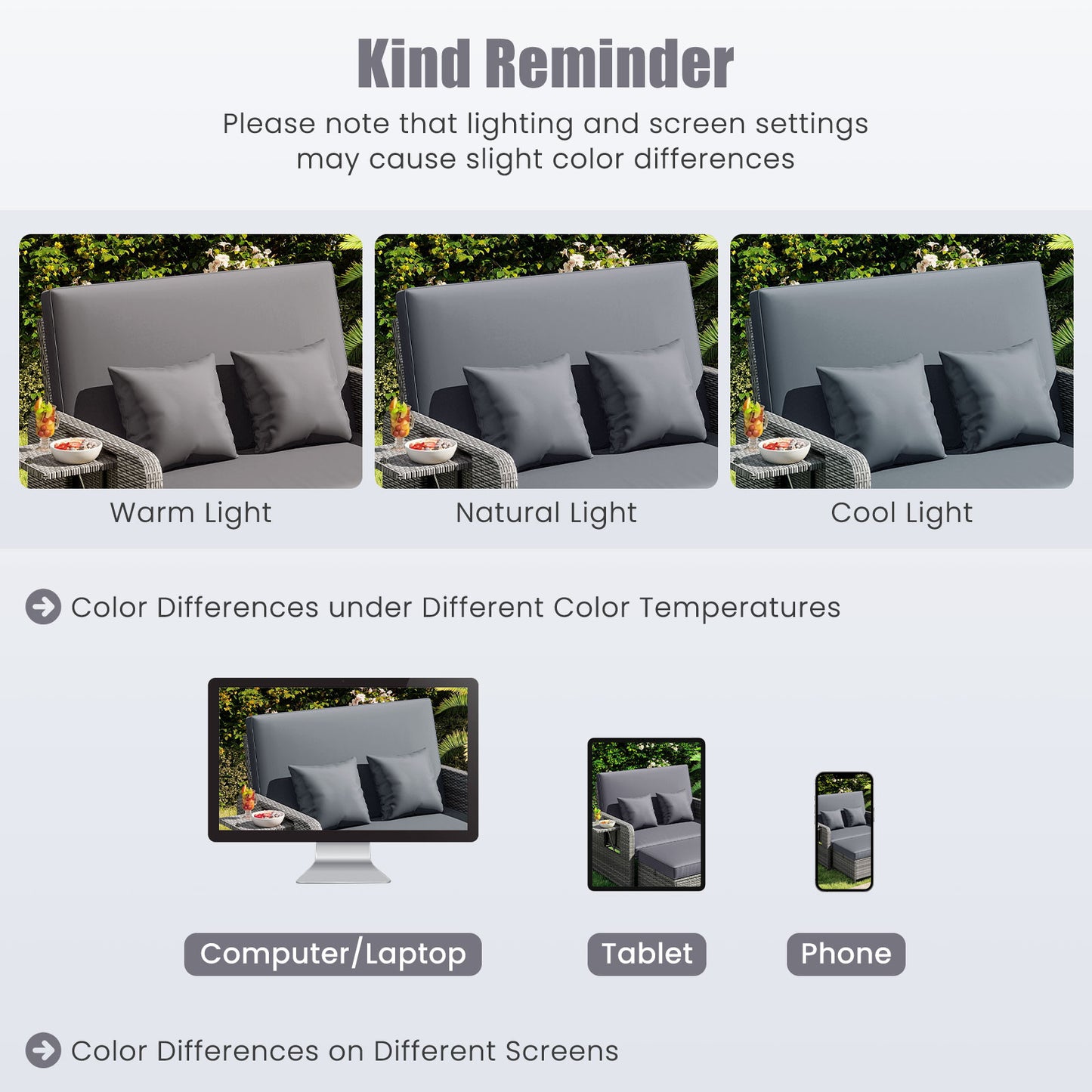 Wicker Loveseat Sofa With Ottoman, Side Tray, Gray Patio Furniture Sets at Gallery Canada