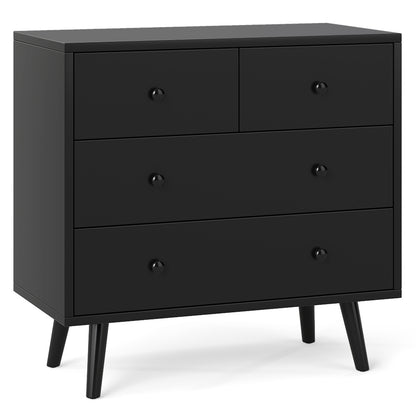 Wide Wooden Dresser with 4 Drawers for Bedroom Living Room, Black Dressers & Chests at Gallery Canada