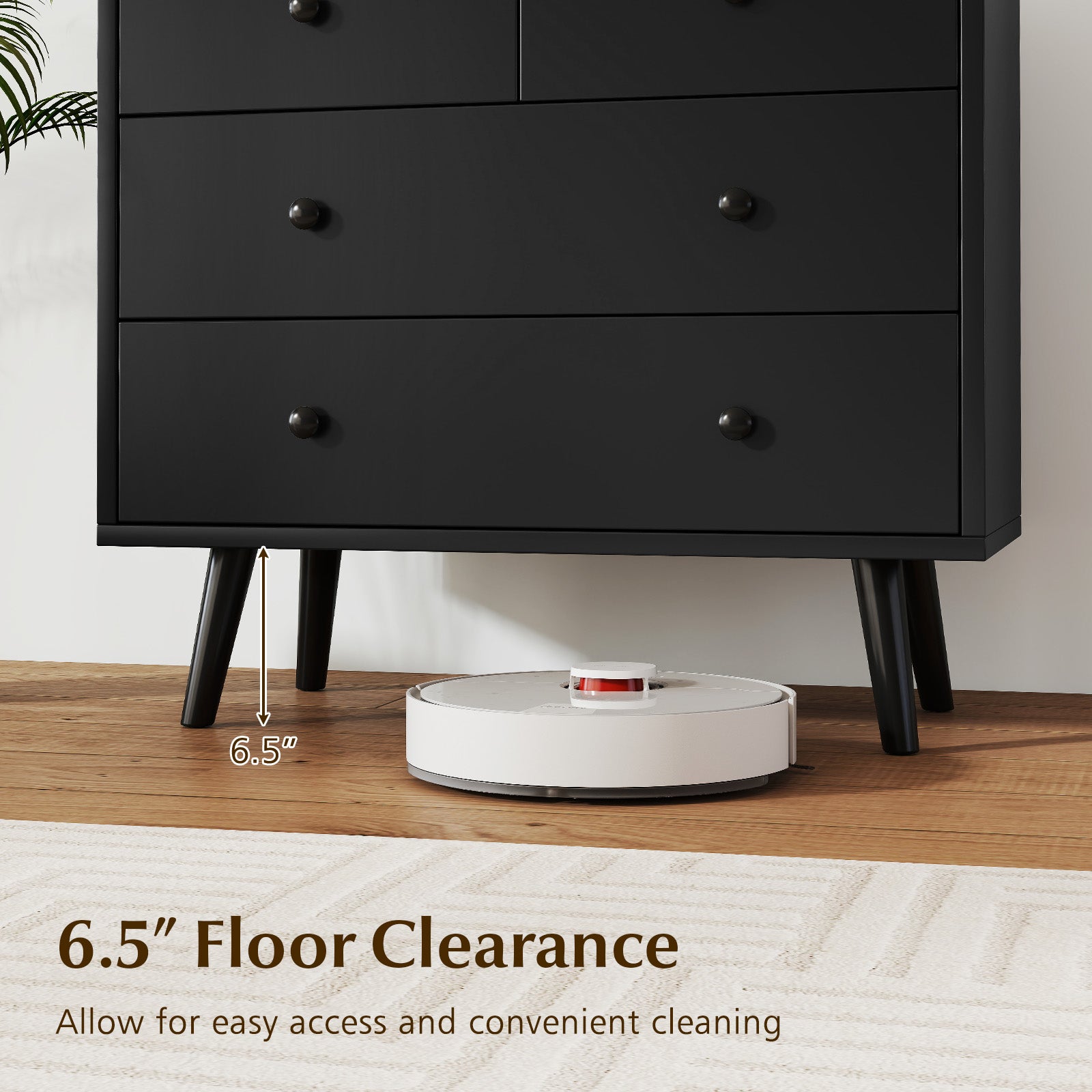 Wide Wooden Dresser with 4 Drawers for Bedroom Living Room, Black Dressers & Chests at Gallery Canada