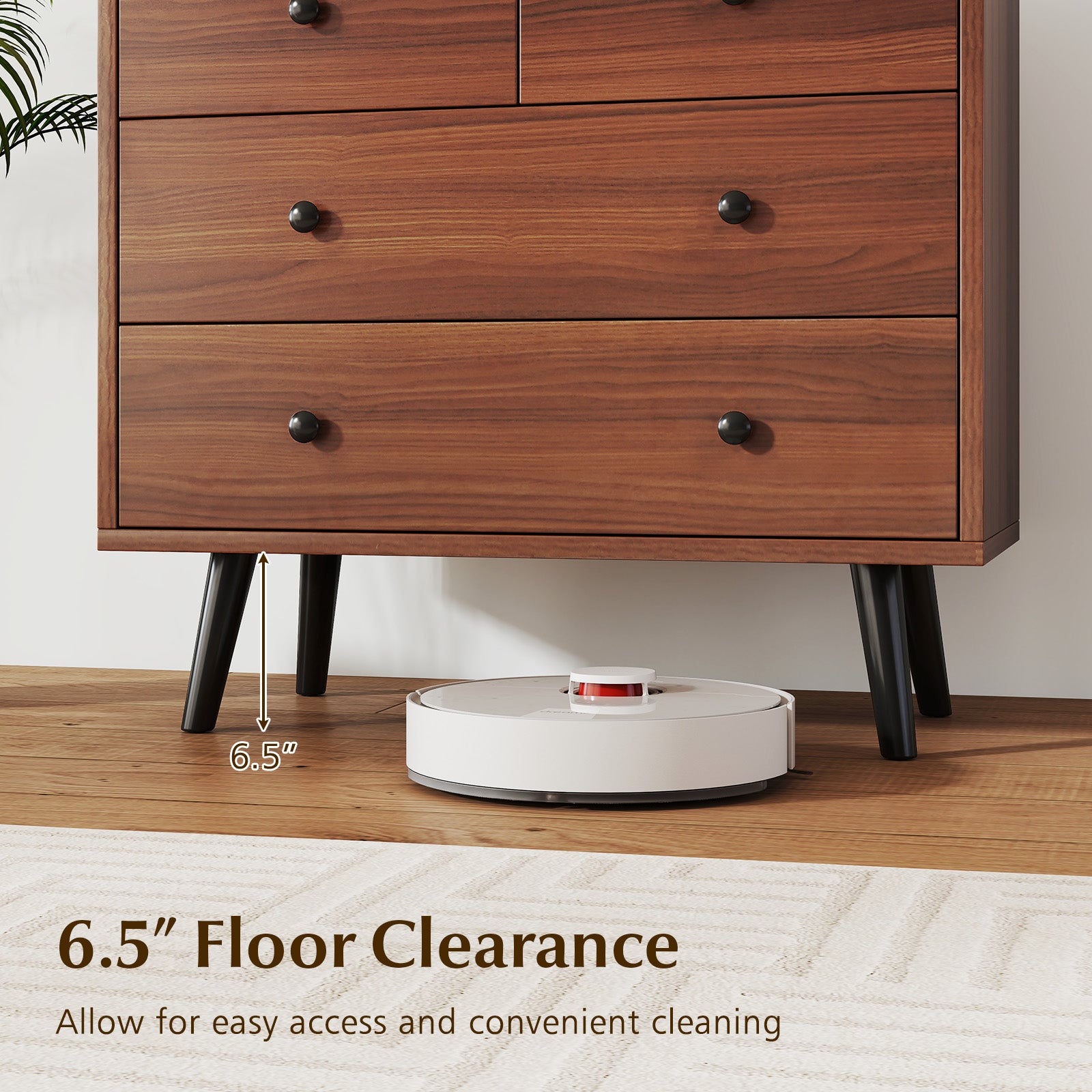 Wide Wooden Dresser with 4 Drawers for Bedroom Living Room, Walnut Dressers & Chests at Gallery Canada