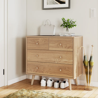 Wide Wooden Dresser with 4 Drawers for Bedroom Living Room, Natural Dressers & Chests at Gallery Canada