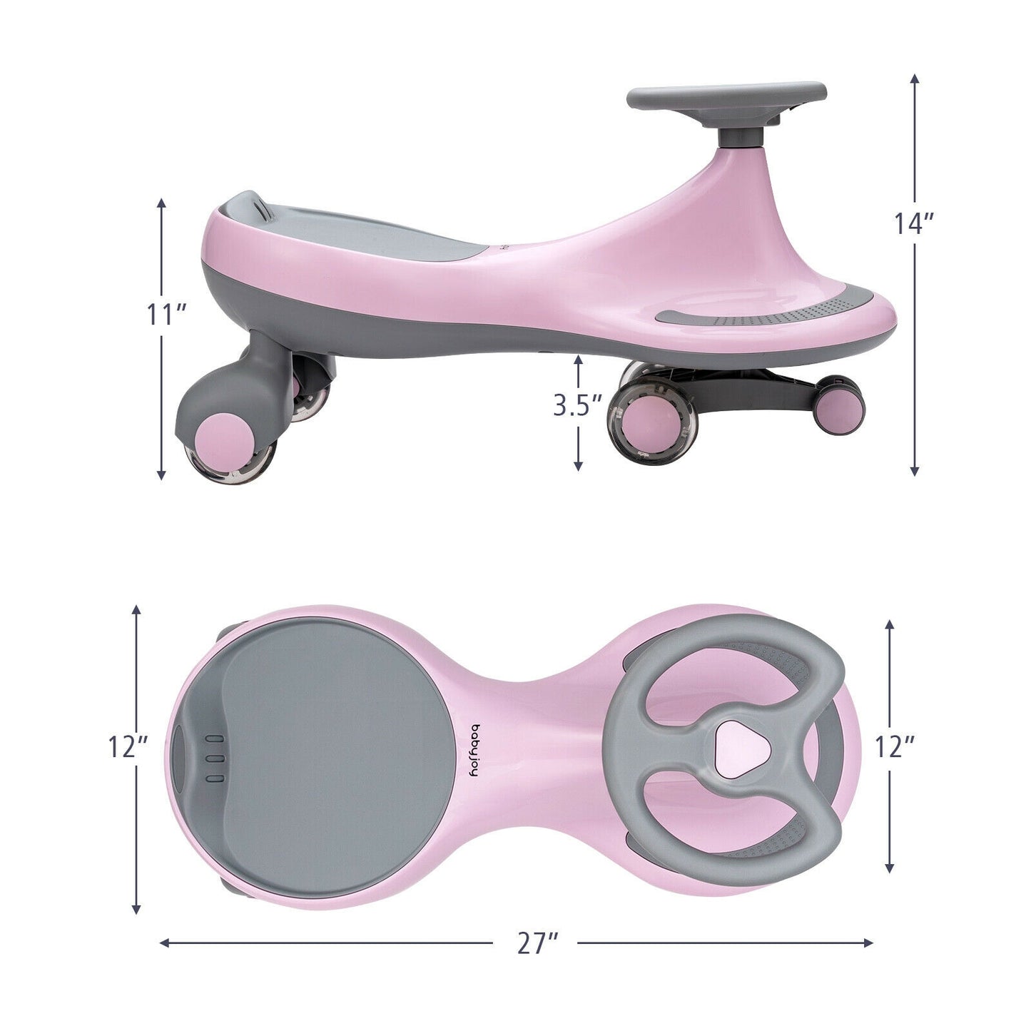 Wiggle Car Ride-On Toy With Flashing Wheels, Pink Push & Pedal Ride On Toys at Gallery Canada