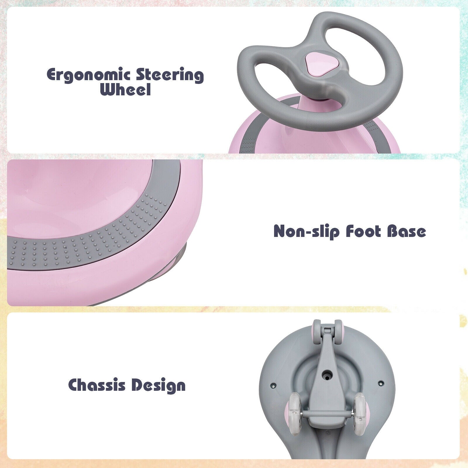 Wiggle Car Ride-On Toy With Flashing Wheels, Pink Push & Pedal Ride On Toys at Gallery Canada