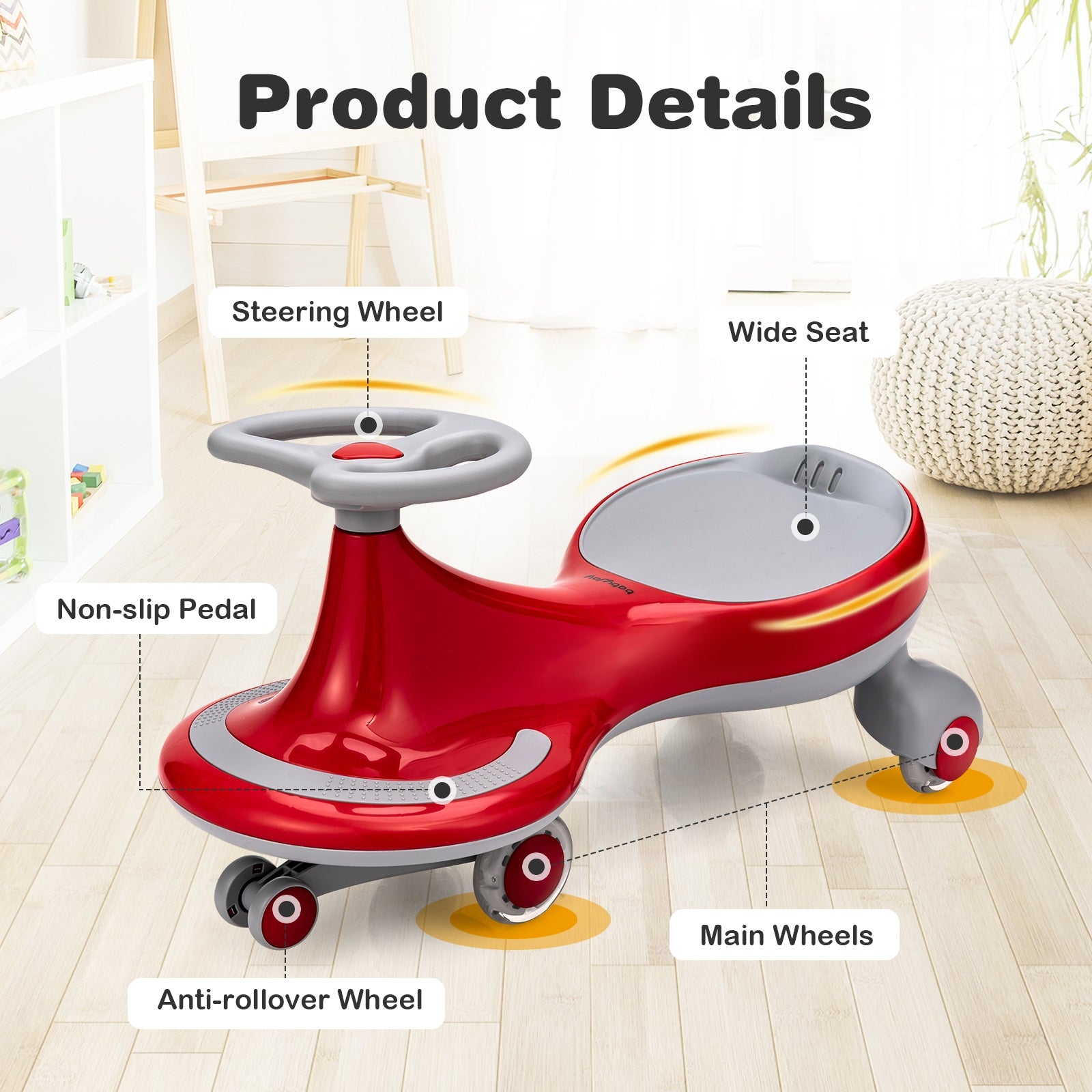 Wiggle Car Ride-On Toy, Red Push & Pedal Ride On Toys at Gallery Canada