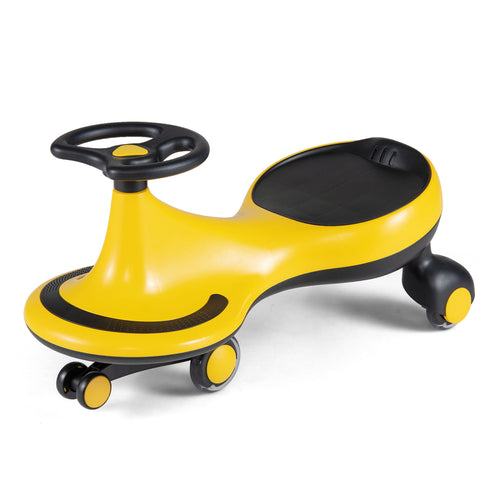 Wiggle Car Ride-On Toy, Flashing Wheels, Yellow