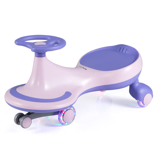 Wiggle Car Ride-On Toy, Flashing Wheels, Purple