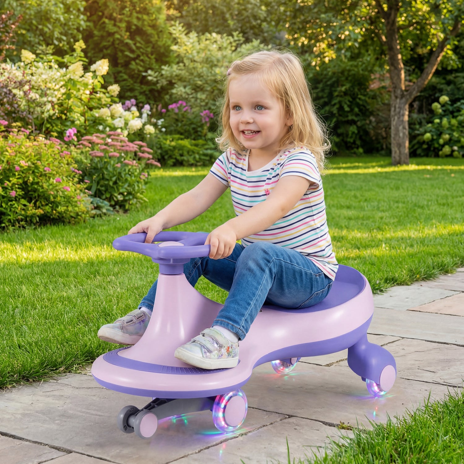 Wiggle Car Ride-On Toy, Flashing Wheels, Purple Push & Pedal Ride On Toys at Gallery Canada