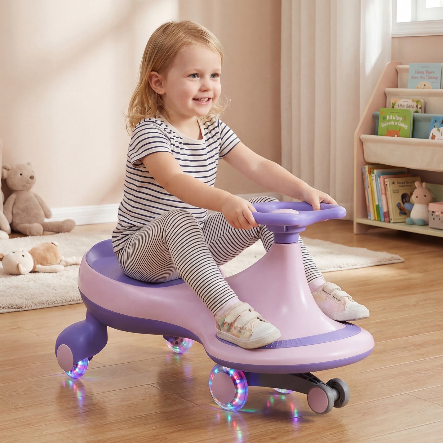 Wiggle Car Ride-On Toy, Flashing Wheels, Purple Push & Pedal Ride On Toys at Gallery Canada