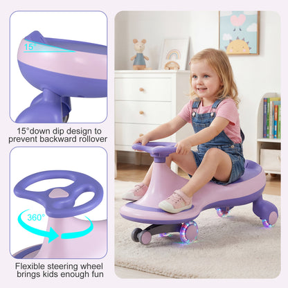 Wiggle Car Ride-On Toy, Flashing Wheels, Purple Push & Pedal Ride On Toys at Gallery Canada