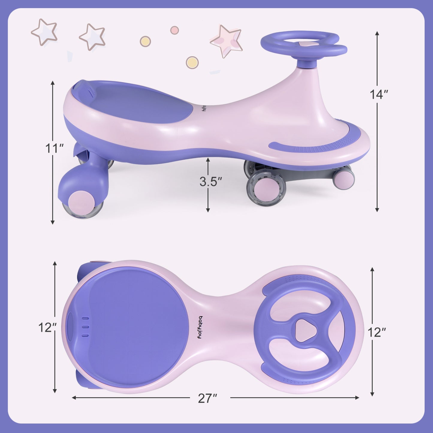 Wiggle Car Ride-On Toy, Flashing Wheels, Purple Push & Pedal Ride On Toys at Gallery Canada