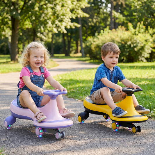 Wiggle Car Ride-On Toy, Flashing Wheels, Yellow Push & Pedal Ride On Toys Yellow at Gallery Canada