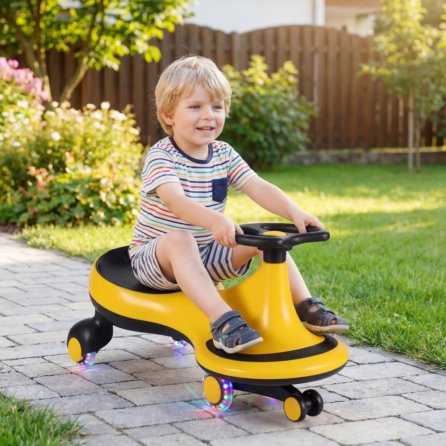 Wiggle Car Ride-On Toy, Flashing Wheels, Yellow Push & Pedal Ride On Toys at Gallery Canada