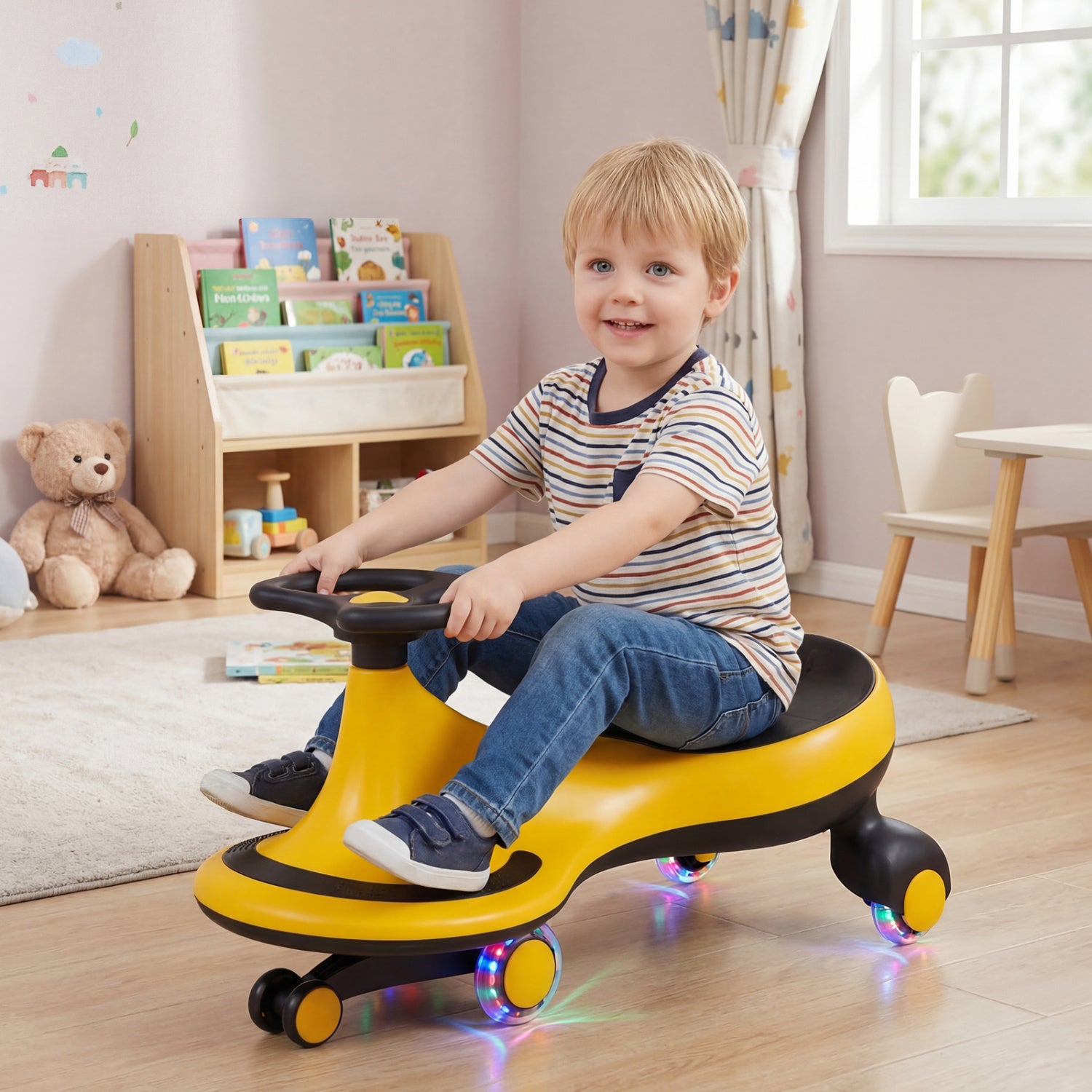 Wiggle Car Ride-On Toy, Flashing Wheels, Yellow Push & Pedal Ride On Toys at Gallery Canada
