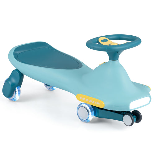 Kids Wiggle Car with LED Flashing Wheels, Blue