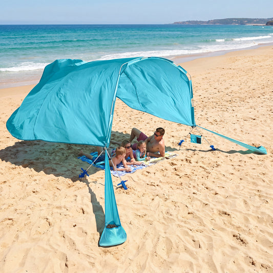 Wind Powered Beach Tent, Portable Sun Shelter Canopy, Blue Tents Blue at Gallery Canada
