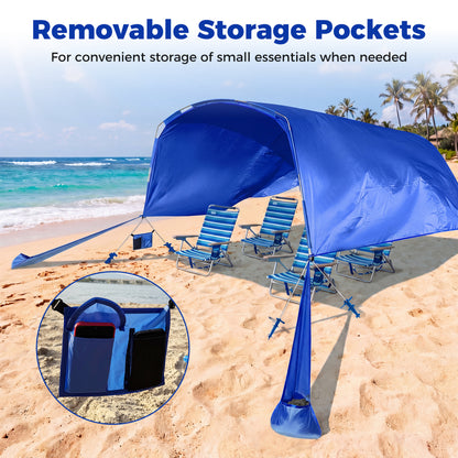 Wind Powered Beach Tent, Portable Sun Shelter Canopy, Navy Tents at Gallery Canada