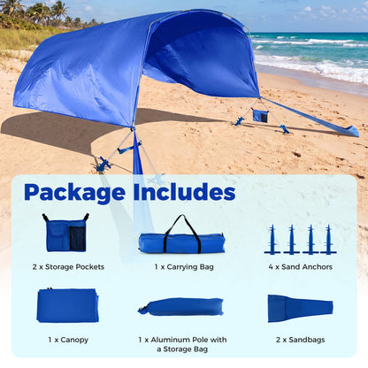 Wind Powered Beach Tent, Portable Sun Shelter Canopy, Navy Tents at Gallery Canada