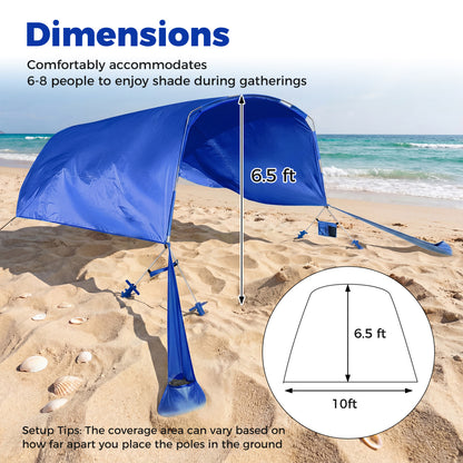 Wind Powered Beach Tent, Portable Sun Shelter Canopy, Navy Tents at Gallery Canada
