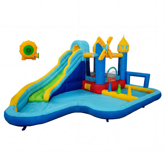 Inflatable Water Slide Park, Windmill Theme, Jumping Area, Blower Inflatable Water Slides Multi-colored at Gallery Canada
