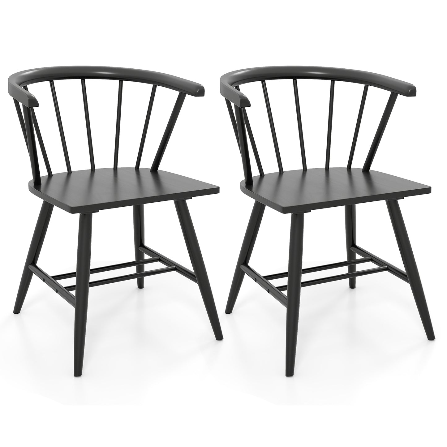 Mid-Century Modern Dining Chair Set Of 2, Black Dining Chairs at Gallery Canada
