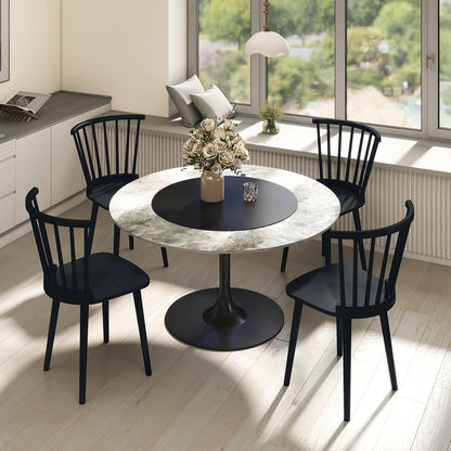 Rubber Wood Dining Chairs, Set of 2, Spindle Back, Black Dining Chairs at Gallery Canada