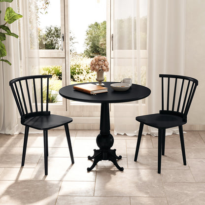 Rubber Wood Dining Chairs, Set of 2, Spindle Back, Black Dining Chairs at Gallery Canada