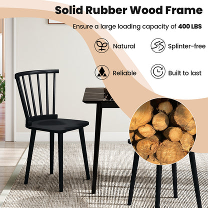 Rubber Wood Dining Chairs, Set of 2, Spindle Back, Black Dining Chairs at Gallery Canada