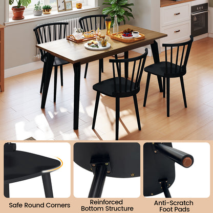 Rubber Wood Dining Chairs, Set of 2, Spindle Back, Black Dining Chairs at Gallery Canada
