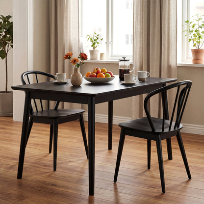 Windsor Dining Chairs Set of 4 with Spindle Backrest, Black Dining Chairs at Gallery Canada