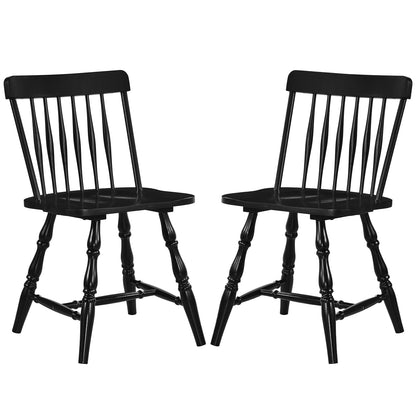 Dining Chairs Set of 2, Curved Spindle Back, Black Dining Chairs at Gallery Canada
