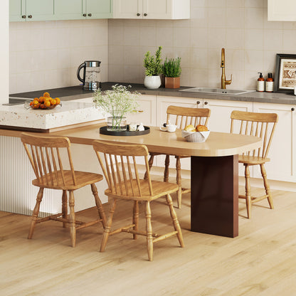 Dining Chairs Set Of 2, Curved Spindle Back, Natural Dining Chairs at Gallery Canada