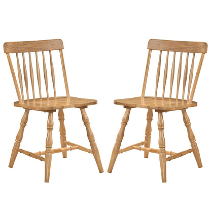 Dining Chairs Set Of 2, Curved Spindle Back, Natural Dining Chairs Natural at Gallery Canada