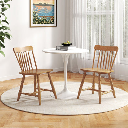 Dining Chairs Set Of 2, Curved Spindle Back, Natural Dining Chairs at Gallery Canada