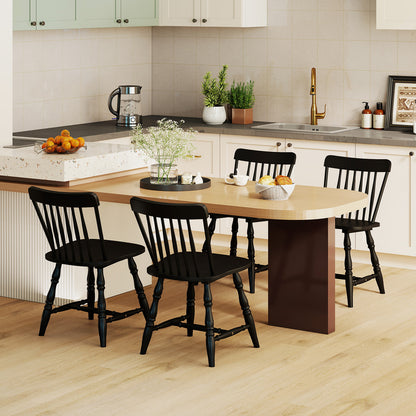 Dining Chairs Set Of 4, Curved Spindle Back, Black Dining Chairs at Gallery Canada