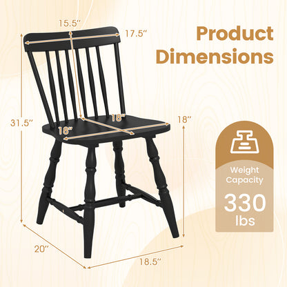 Dining Chairs Set Of 4, Curved Spindle Back, Black Dining Chairs at Gallery Canada
