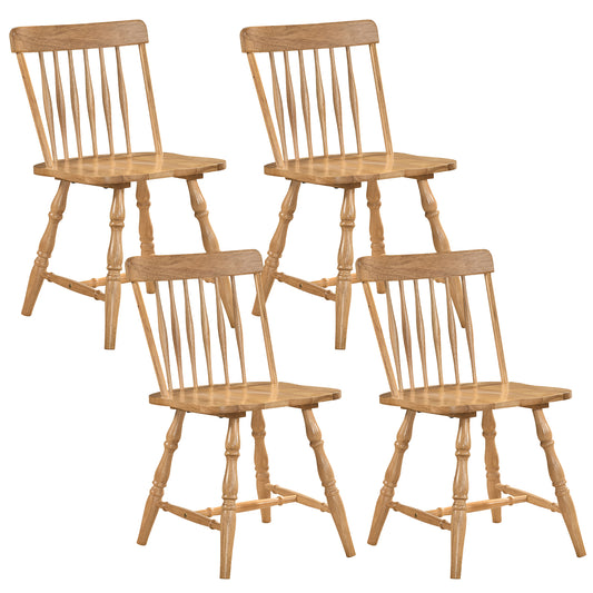 Dining Chairs Set Of 4, Curved Spindle Back, Natural Dining Chairs Natural at Gallery Canada