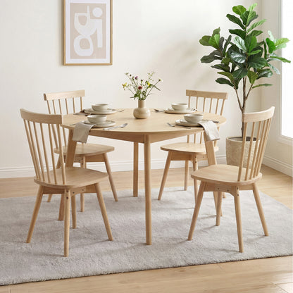 Mid Century Rubber Wood Dining Chairs, Set Of 2, Natural Dining Chairs at Gallery Canada