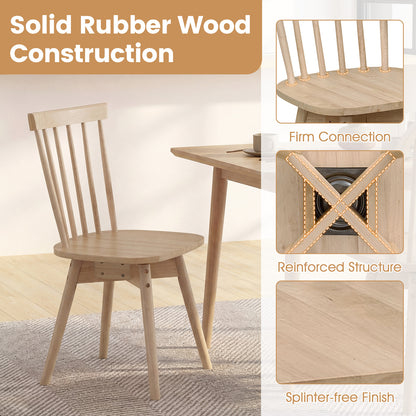 Mid Century Rubber Wood Dining Chairs, Set Of 2, Natural Dining Chairs at Gallery Canada
