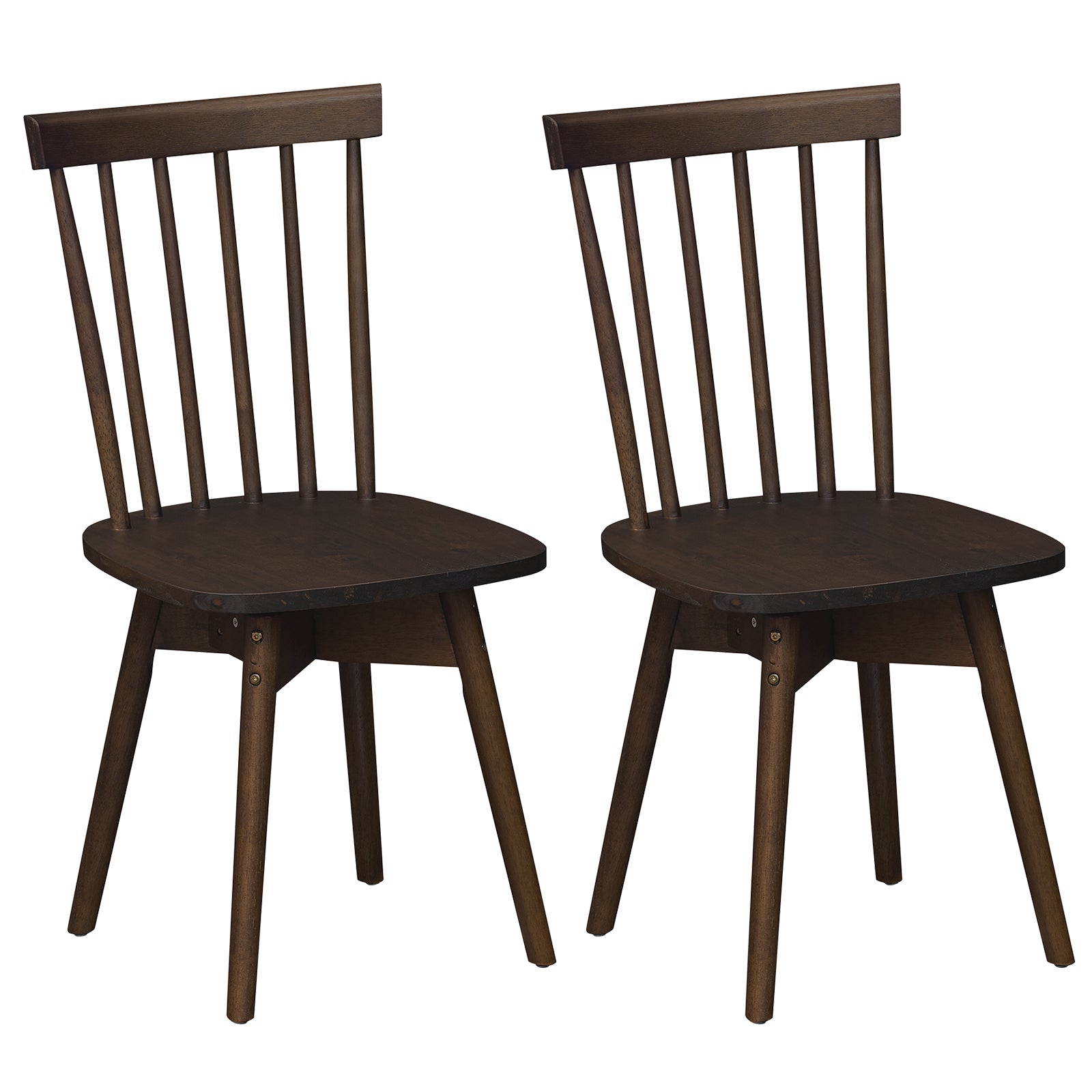 Mid Century Dining Chairs, Set Of 2, Rubber Wood, Swivel Seat, Walnut Dining Chairs Walnut at Gallery Canada