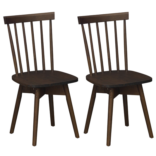 Mid Century Dining Chairs, Set Of 2, Rubber Wood, Swivel Seat, Walnut Dining Chairs Walnut at Gallery Canada