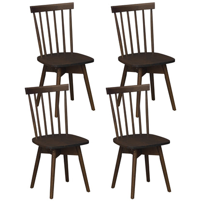 Rubber Wood Dining Chairs, Set of 4, Swivel Seat, Walnut Dining Chairs Walnut at Gallery Canada