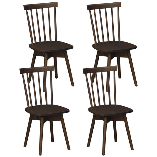 Rubber Wood Dining Chairs, Set of 4, Swivel Seat, Walnut Dining Chairs Walnut at Gallery Canada