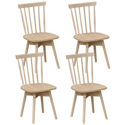 Mid Century Rubber Wood Dining Chairs, Set of 4, Swivel Seat, Natural Dining Chairs Natural at Gallery Canada