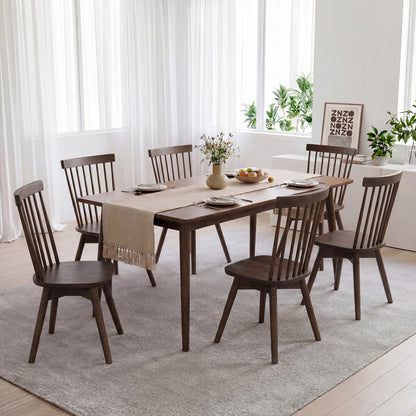 Rubber Wood Dining Chairs, Set of 4, Swivel Seat, Walnut Dining Chairs at Gallery Canada