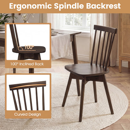 Rubber Wood Dining Chairs, Set of 4, Swivel Seat, Walnut Dining Chairs at Gallery Canada