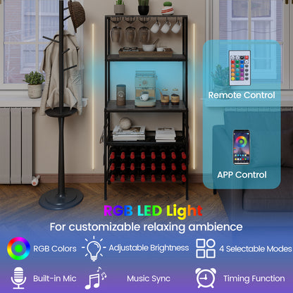 Wine Organizer with Power Outlet and Bottle Holders, Gray Wine Racks at Gallery Canada