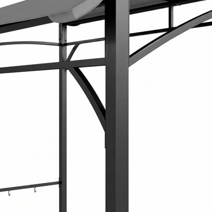 7' x 5' Charcoal Grey Garden Grill Canopy, BBQ Gazebo Tent With Steel Frame, Charcoal Grey BBQ Grill Gazebos at Gallery Canada