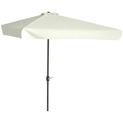 7.5ft Half Umbrella with Crank Handle, Top Vent, Cream Sun Umbrellas at Gallery Canada